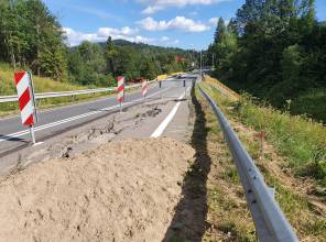 Zabezpieczenie osuwiska w Cisnej 